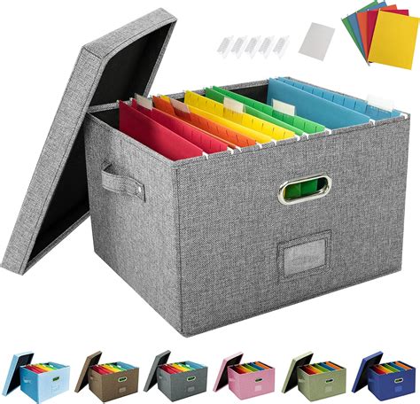 JSungo File Organizer Box Office Document Storage with 5 Hanging Filing ...