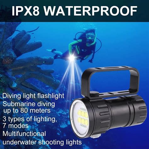 10000 Lumens Diving Camera Photography Video Lamp Gopro Underwater ...