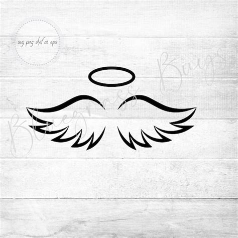 Angel Wings SVG Angel Halo SVG Angel Clipart Digital - Etsy