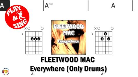 FLEETWOOD MAC Everywhere FCN GUITAR CHORDS & LYRICS - ONLY DRUMS - YouTube