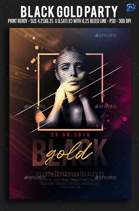 Black Gold Party Flyer Preview | Black gold party, Party flyer, Gold party