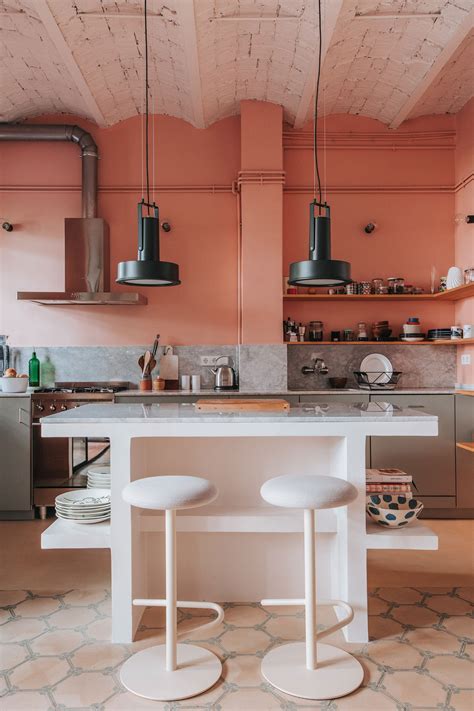 A Barcelona Apartment That Makes the Case for a Pink Kitchen ...