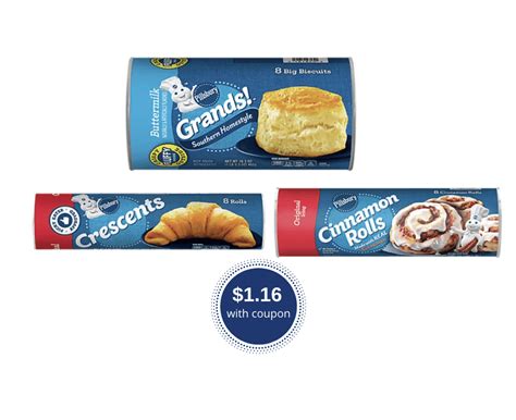 Pillsbury Grands! Biscuits 8 Ct. Just $.96 Each, Cinnamon Rolls & Crescents Just $1.16 at ...