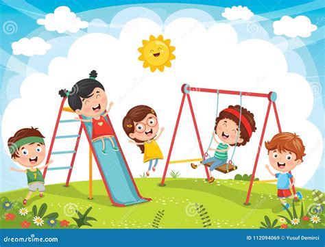 Vector Illustration of Kids Playing Stock Vector - Illustration of ...