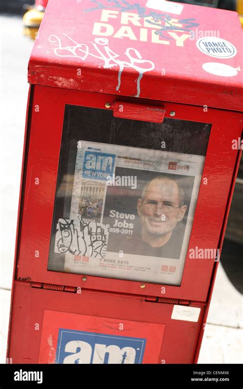 Newspaper vending machine with the AM New York showing the headline ...