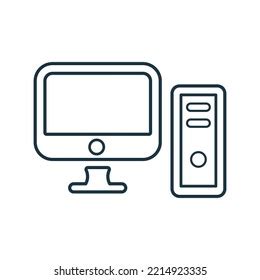 Computer Outline Icon Line Art Vector Stock Vector (Royalty Free) 2214923335 | Shutterstock