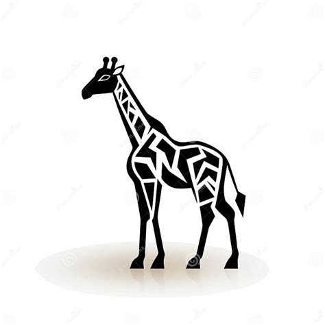 Ethnic Giraffe Silhouette with Tribal Designs - Creative Commons Attribution Logo Stock ...