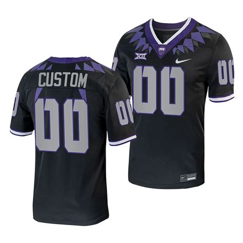 TCU Horned Frogs Custom Alternate Football Jersey #00 Black 2023 ...