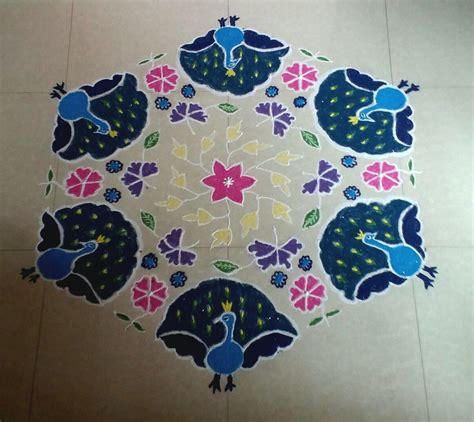 25 dots beautiful peacock kolam || contest kolam – Kolams of India