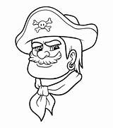 Pirate Face Coloring Page sketch template