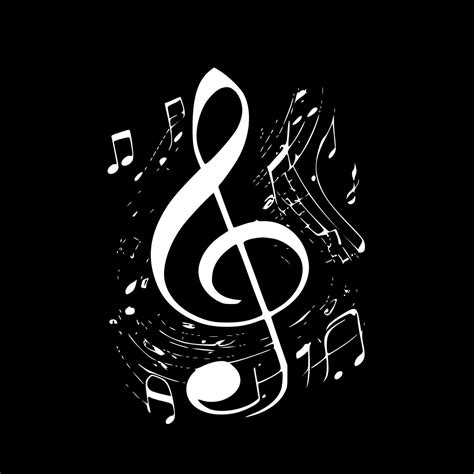 Music Notes, Black and White Vector illustration 23540088 Vector Art at ...