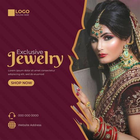 Premium Vector | Jewelry social media post, web banner, or square flyer design template | Flyer ...