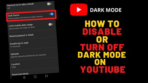 How to remove, disable, turn off dark theme, dark mode in YouTube - YouTube