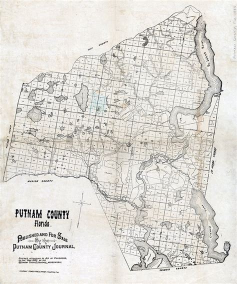 1883 Map of Putnam County Florida | Etsy