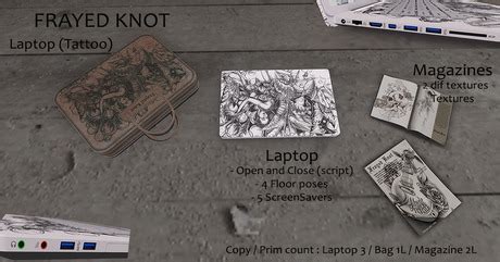 Second Life Marketplace - Frayed Knot Laptop (Tattoo)