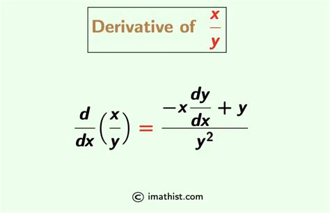 Find Derivative of x/y [x divided by y] - iMath