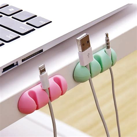 2pcs Colorful Cable Winder Wire Storage Silicone Cable Manager Holder ...