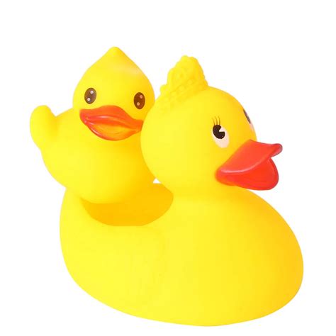 Set of 2 Yellow Ducks Toys Rubber Bath Toy Pure Natural Cute Rubber ...