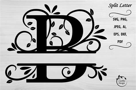 Split letter B monogram. Vector alphabet letters SVG, PNG By LusiKo ...