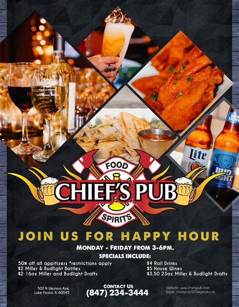 Happy Hour Poster - Chiefs Pub