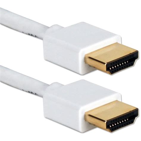 QVS Thin 10 ft. High Speed 4K Ultra HD HDMI Cable 18 Gpbs White