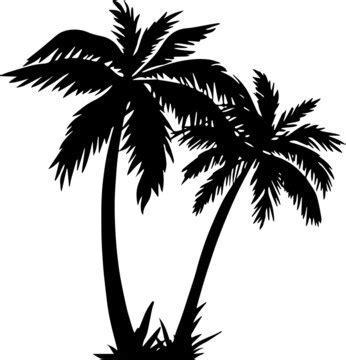 Single Palm Tree Silhouette Clip Art