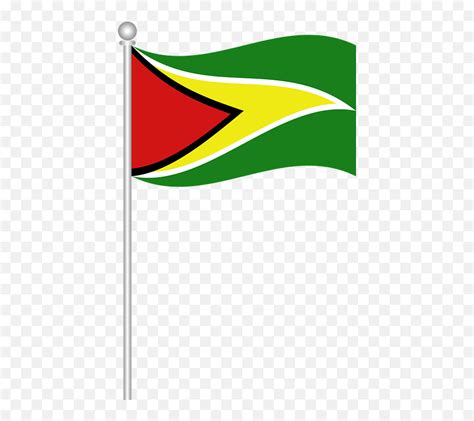 Flag Of Guyana - Guyana Flag On Pole Emoji,Guyanese Flag Emoji - free transparent emoji ...