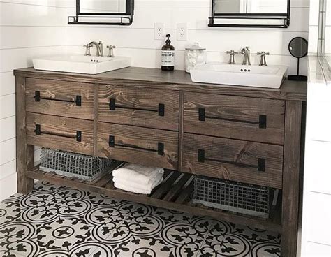 Rustic Farmhouse Double Bath Vanity with AngelaRoseDIYHome | Ana White