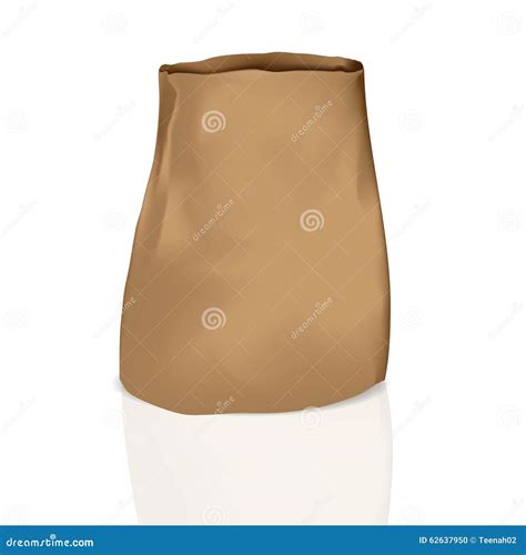 Crumpled Brown Paper Bag stock vector. Illustration of texture - 62637950