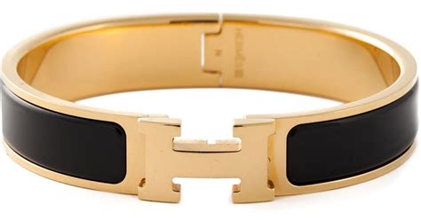 Hermès 'Clic Clac H' Bracelet in Black | Lyst