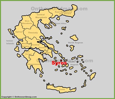 Syros location on the Greece map - Ontheworldmap.com