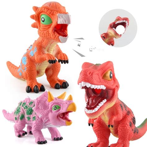 Dinosaur Toys with Roaring Sound,Educational Realistic T-Rex Dinosaur Figures, Electronic Dino ...