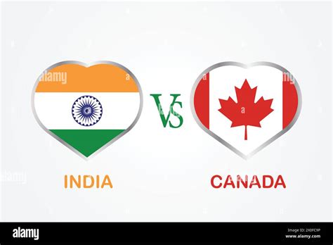 India vs Canada, Cricket Match concept with creative illustration of participant countries flag ...