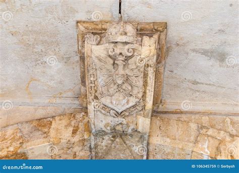 Old Polish Eagle. National Symbol on the Stone Wall Stock Image - Image ...