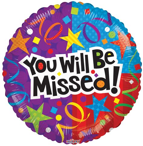 18" You'll Be Missed Round Foil Balloon | Bargain Balloons - Mylar Balloons and Foil Balloons