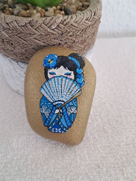 Kokeshi Rock Painting - Etsy