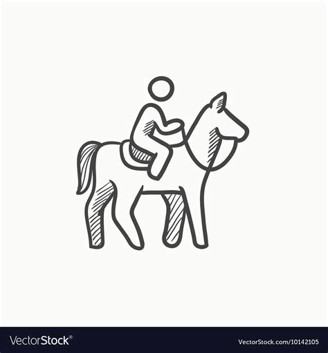 Horse riding sketch icon Royalty Free Vector Image