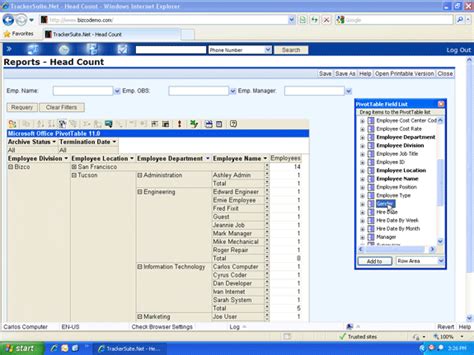 Headcount Reports Simplify Employee Tracking : Tracker Data Warehouse