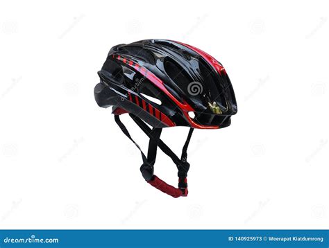 Bicycle Helmet in Black and Red Color Stock Image - Image of accident, safe: 140925973