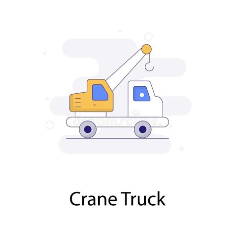 Crane Truck Vector Fill Outline with Background Icon Style Illustration ...