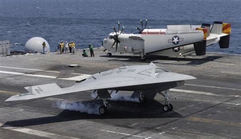 Navy drone X-47B lands on carrier deck in historic first - Los Angeles Times