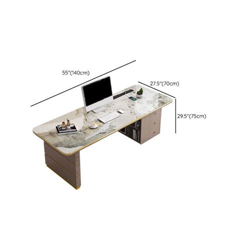 Modern Steel Office Desk with Drawers - CharmyDecor