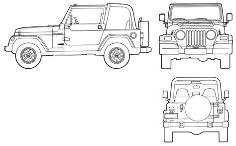 Jeep Wrangler Drawing Outline