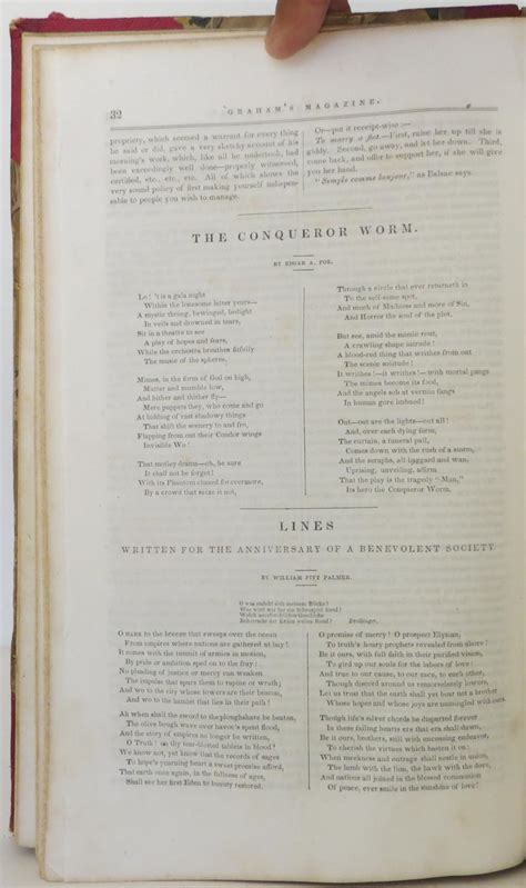 The Conqueror Worm in Graham's Magazine | Edgar Allan Poe | 1st Edition