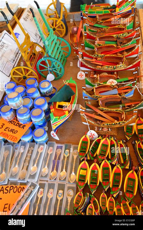 Maltese craft souvenirs, Marsaxlokk Market, Marsaxlokk, South Eastern ...