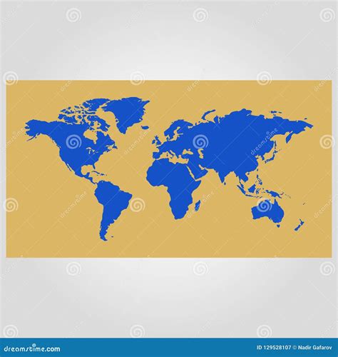 World Map Isolated Flat Vector Stock Illustration - Illustration of color, bright: 129528107