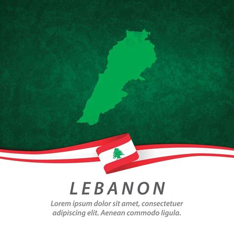 Lebanon flag with map 2711251 Vector Art at Vecteezy