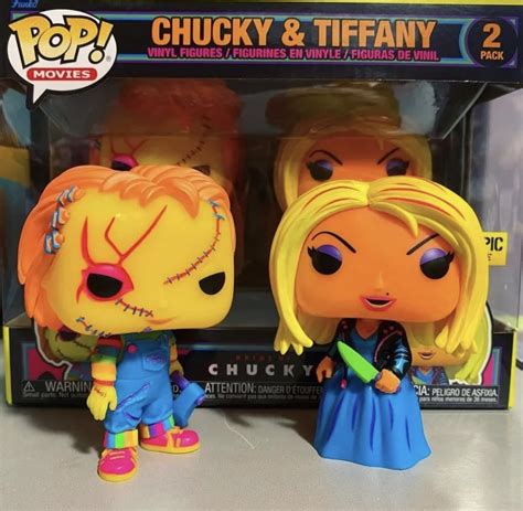 Funko Bride Of Chucky Pop! Movies Chucky Tiffany (Blacklight) Vinyl ...