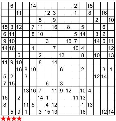 Super Sudoku 16x16 n 813 | Sudoku puzzles, Mind puzzles, Printable puzzles