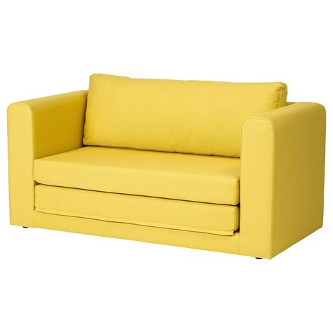 IKEA - ASKEBY, 2-seat sofa-bed, Gräsbo golden-yellow, A sofa-bed with small, neat dimensions ...